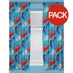 Cars 3 Lightning McQueen Pencil Pleat Curtains (Pack Of 2) - Blue/Red - 72in x 66in Blue