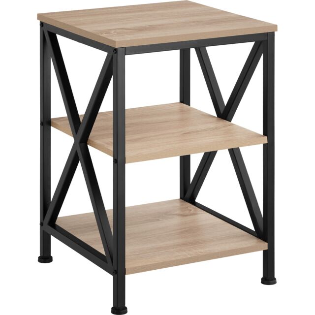 Bedside Table Nottingham - industrial style, with 3 shelves, 40.5 x 40.5 x 60.5 cm Brown industrial wood light, oak Sonoma 40,50 x 40,50 x 60,50 cm 1
