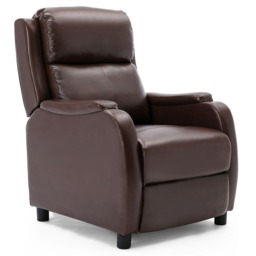 Churwell Bonded Leather Pushback Recliner Armchair Sofa Cinema Chair (Brown)