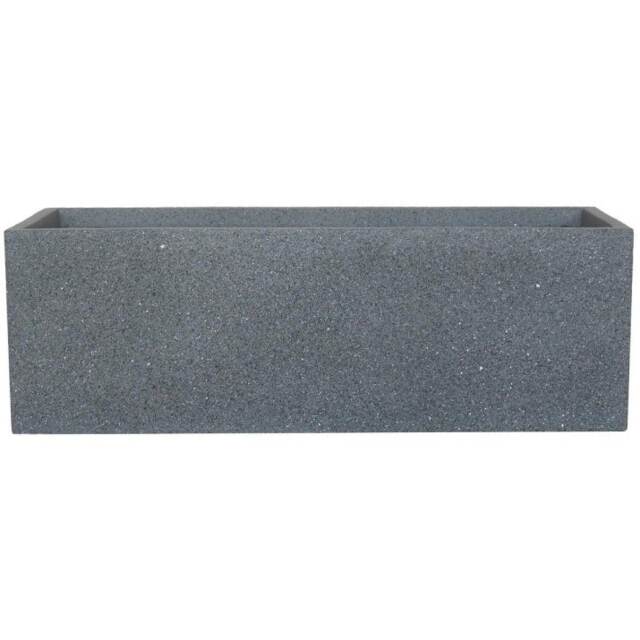 Window Box Textured Concrete Effect Grey Outdoor Garden Planter L70 W22.5 H23.5 cm, 37 ltrs Cap.