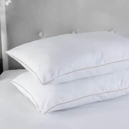 Egyptian Cotton Pillow Pair Soft Luxury Feel Hollowfibre Filling White