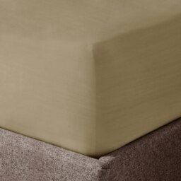 Velosso Washed Linen Look Fitted Sheet Brown Beige Single