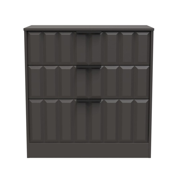 Seattle 3 Drawer Deep Chest of Drawers in Graphite (Ready Assembled) Grey Graphite