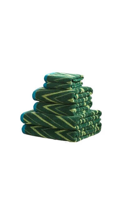 Helix 6 Piece Cotton Towel Bale Set Luxury Soft Absorbent Green Bath towel