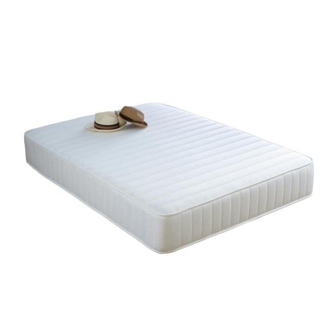 Grey Collection Straight Line Mattress - Memory Foam & Open Coil Spring Support White European Small Single