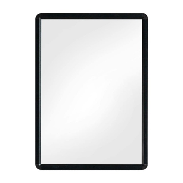 Living and Home Bathroom Rectangular Mirror for Wall Hanging - 48cm x 63cm - Black