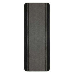 Washable Designer Rugs & Mats Lined Bordered Design in Black 116Bl