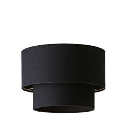 ValueLights Jodie Two Tier Black Linen Ceiling Shade