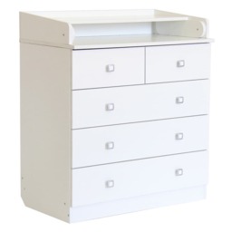 Kidsaw Kudl Kids 5 Drawer Unit 1780 With Changing Board and Storage - White