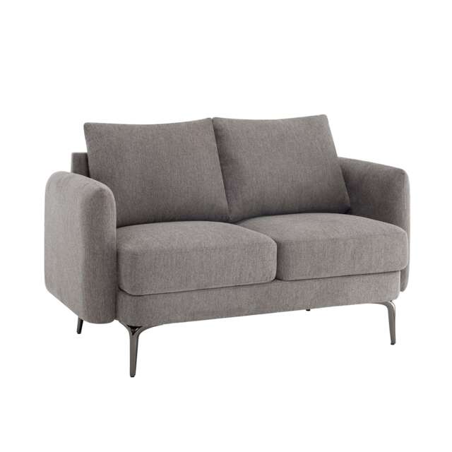 Sofia 2 Seater Fabric Scandi Style Sofa Brown Mocha Two Seater