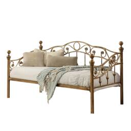 Essendon Vintage Living Room Bedroom Antique Brass Metal Day Bed (Single)