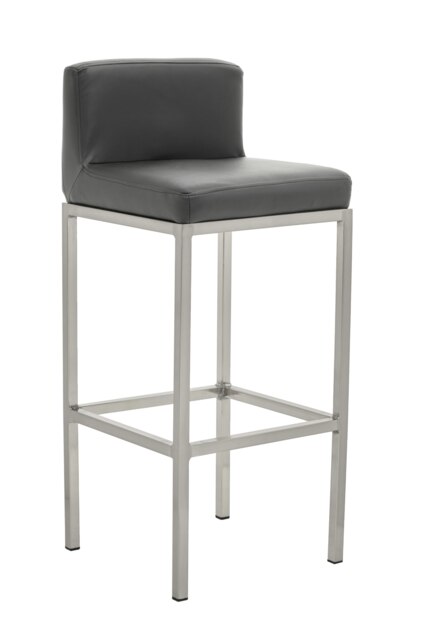 Orsina Dark grey and Chrome Finish Bar Chair, Glam Touch Indoor Metal Bar Stool, Footrest Bar Chair