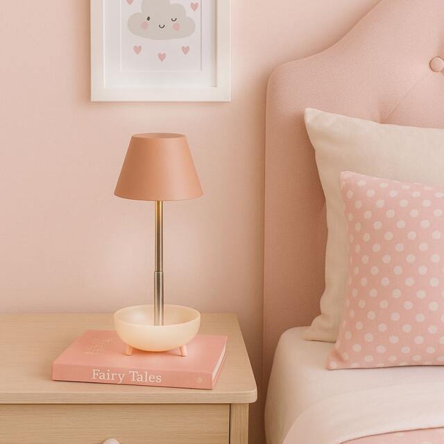 RECHARGEABLE PINK STORAGE TABLE LAMP Pink