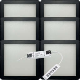 6-Pack Matte Black Ultra-Slim LED Under Cabinet Kitchen Lighting Kit with Driver - Natural White Glow