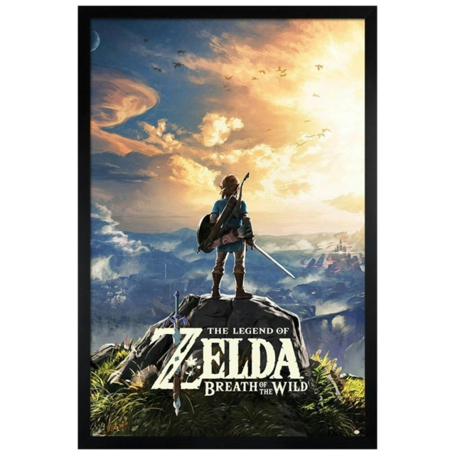 Black Wooden Framed The Legend Of Zelda: Breath Of The Wild Sunset Maxi Poster Multi