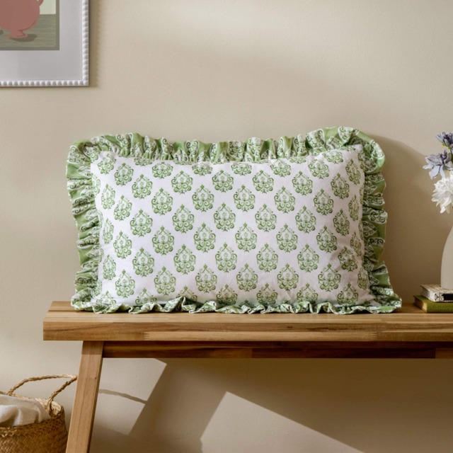 Furn Krissa Block Printed Velvet Cushion