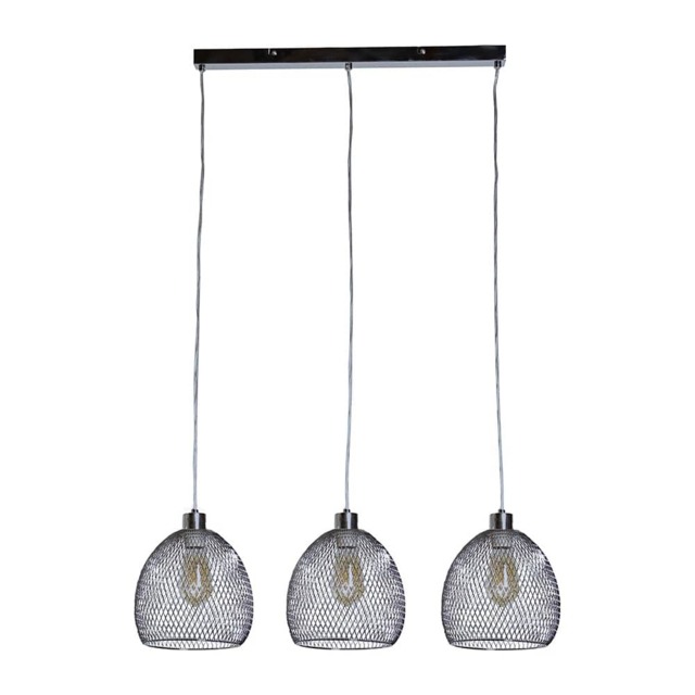 ValueLights Novo 3 Way Brushed Chrome Ceiling Light and Bulbs