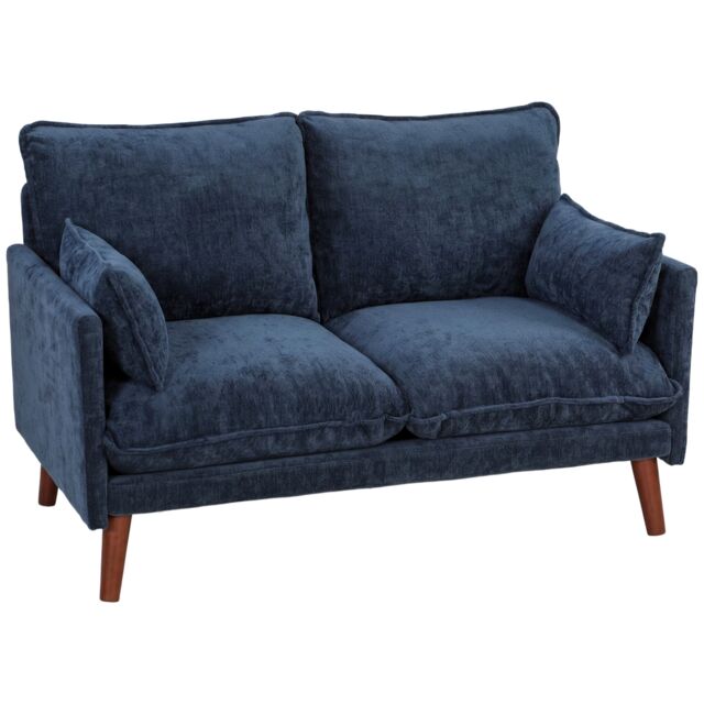 HOMCOM 2 Seater Sofa, Modern Loveseat with Spring Cushions, Wide Seat