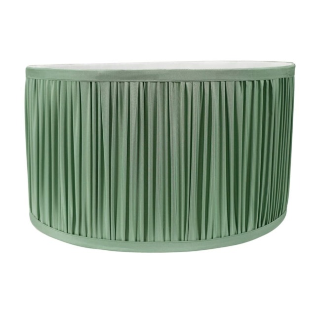 ValueLights Jess Green Fabric Ruched Pleated Large Shade Green