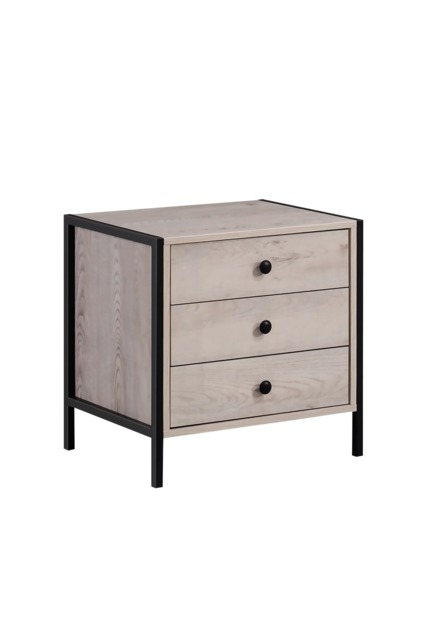 Zahra Bedside Table Cabinet Bedroom Furniture Nightstand 3 Drawer Ash Oak