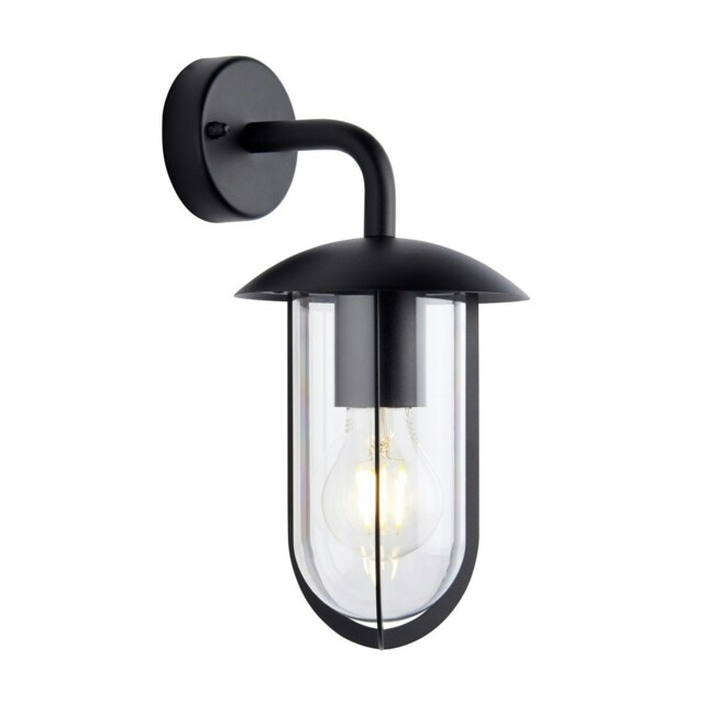 Quinn Modern Outdoor Wall Light Textured Black, IP44