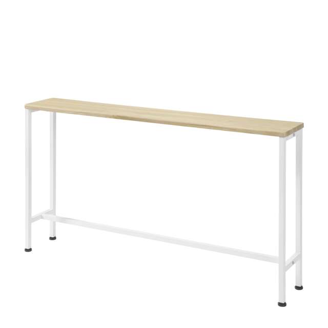SoBuy Console Table, Light Oak Top & White Metal Frame, 47.2x7.9x25.6 inches, 4.75 kg - FSB19-Z