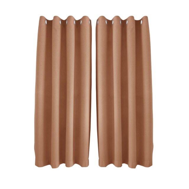 Mustard Orange Linen Blackout Curtains - 46 x 63 Inch Drop - 2 Panel Orange One Size