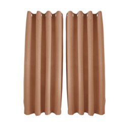 Mustard Orange Linen Blackout Curtains - 46 x 63 Inch Drop - 2 Panel Orange One Size