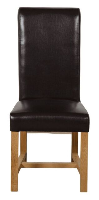 Washington Leather Dining Chairs for Dining Room or Kitchen Brown Brown