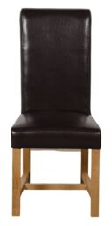Washington Leather Dining Chairs for Dining Room or Kitchen Brown Brown