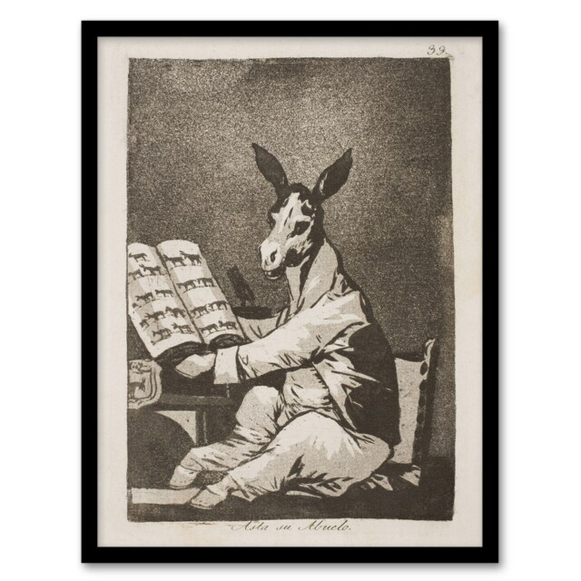 Francisco Goya And So Was His Grandfather Noble Donkey Framed Wall Art Print A4