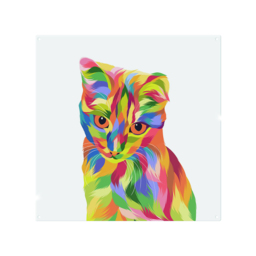 Animal Cat Illustration Pop Art Designer Splash Back White