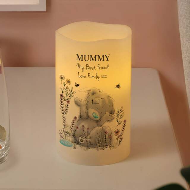 Personalised Me to You Floral LED Candle Cream