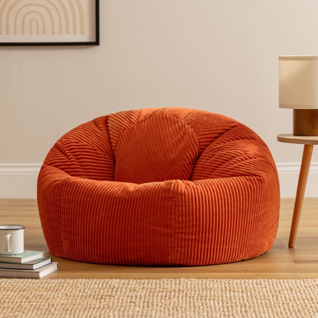 Icon Kingston Jumbo Cord Classic Dome Bean Bag, Terracotta