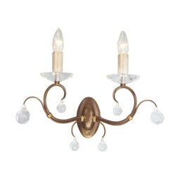 Lunetta 2 Light Indoor Candle Wall Light Bronze Patina, E14