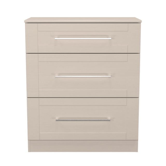 Ripon 3 Drawer Deep Chest of Drawers in Kashmir Ash (Ready Assembled) Cream Kashmir Ash