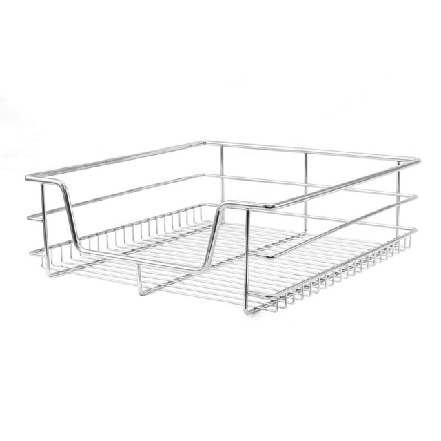 5 x KuKoo Kitchen Pull Out Storage Baskets – 600mm Wide Cabinet Silver