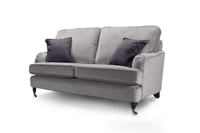 Velvet Grey 2 Seater Bella Sofa ASTBURY