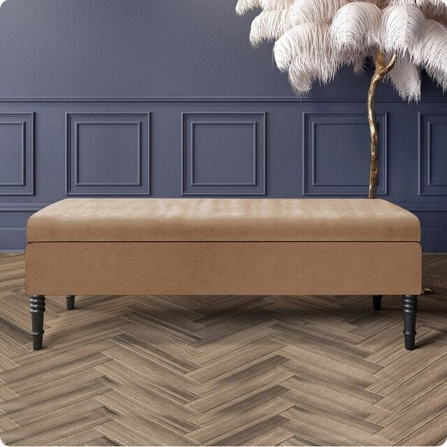 180cm Safar Plain Ottoman Storage Bench -Naples Shoes Bench with Black Turned Wooden Legs - Brown Upholstery Footstool Storage