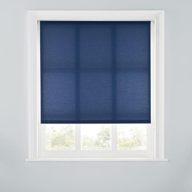 A.Unique Home Premium Trimmable Daylight Roller Window Blind - Light Filtering Fabric - 3FT - NAVY - 90CM (W) x 170CM (L)