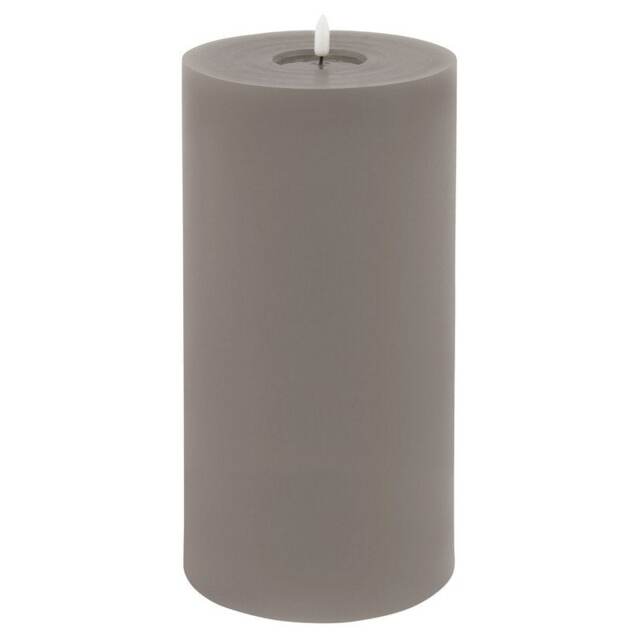 Luxe Collection Melt Effect LED Candle - Wax - L15 x W15 x H30 cm - Grey Grey Grey