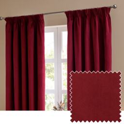 furn. The Ultimate Velvet Room Darkening Pencil Pleat Curtain Pair, Burgundy, (W)168x (D)183cm Red Burgundy One Size