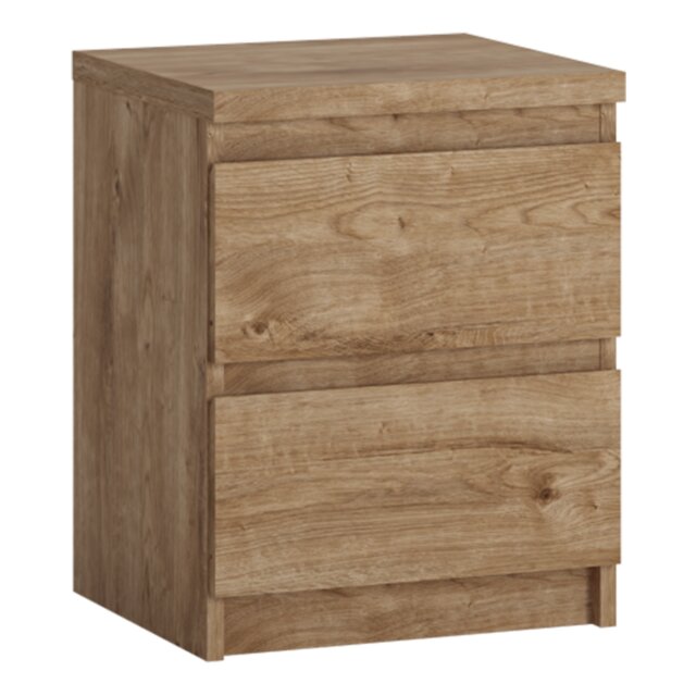 Fribo Bedside Cabinet 2 Drawer in Golden Ribbeck Oak