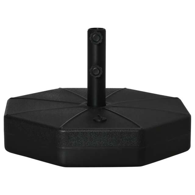 Outsunny Garden Parasol Base Stand Up to 28kg Water or 40kg Sand Filled, Black Black Black