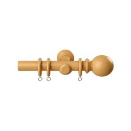 28mm Woodland Natural Oak Curtain Pole Set 200cm Brown Brown