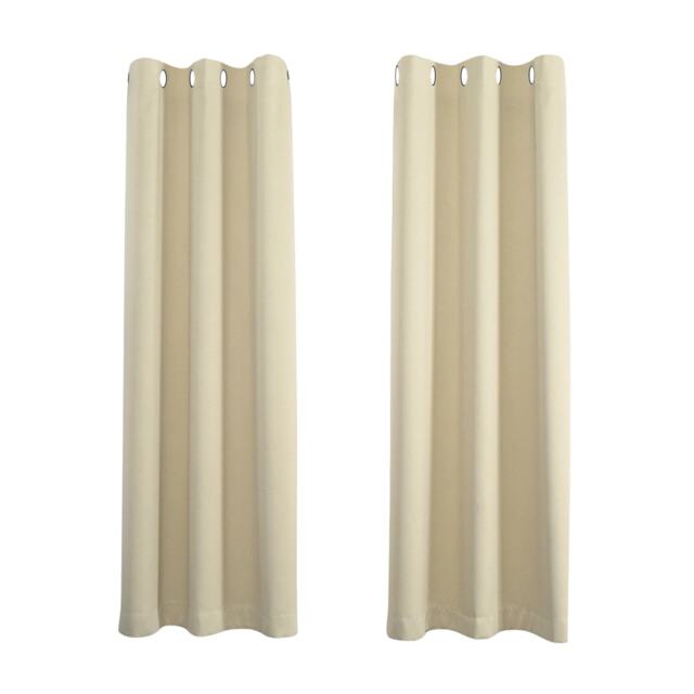 Cream Eyelet Curtains - Thermal Blackout Curtains - 46 x 72 Inch Drop - 2 Panel Cream One Size
