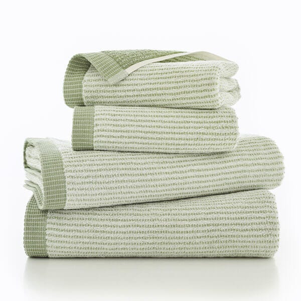 The Lyndon Company Willow Weave Stripe Sage Bath Towel Green