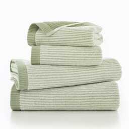 The Lyndon Company Willow Weave Stripe Sage Bath Towel Green