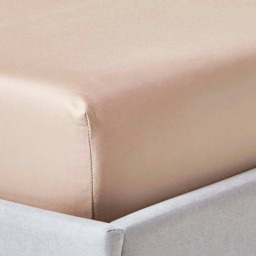 Homescapes Moonlight Beige Egyptian Cotton Deep Fitted Sheet 1000 TC, Super King Cream Super King