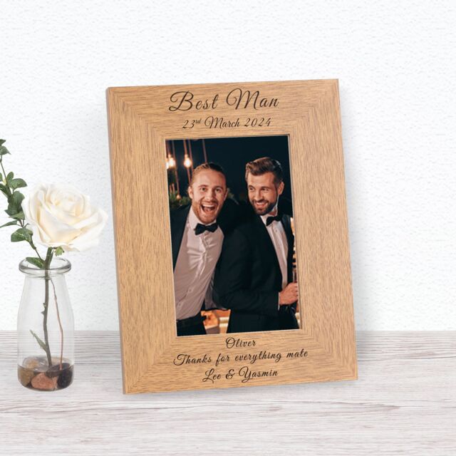Personalised Wedding Party Wood Picture Frame 7 x 5 Thank You Friend